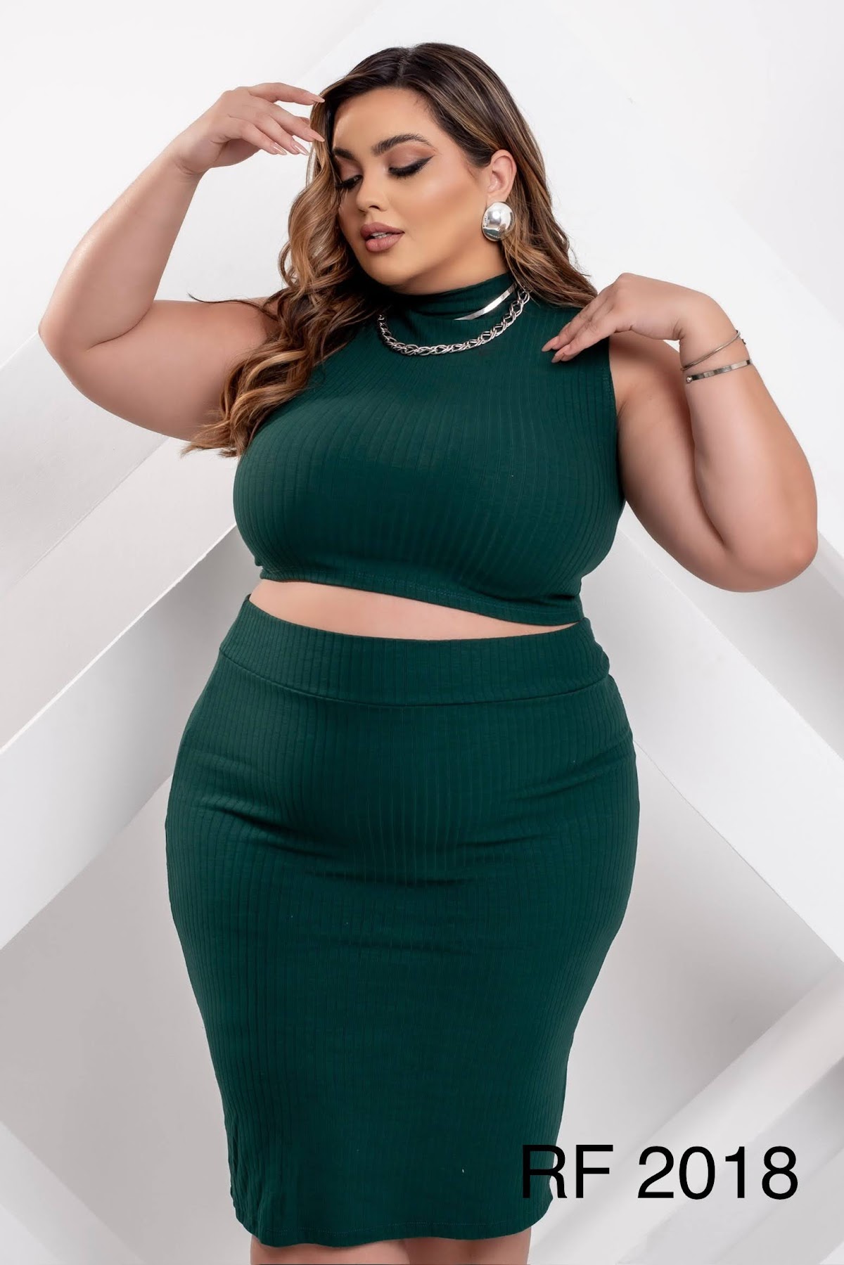 Cropped canelado Plus Size — RF 2018