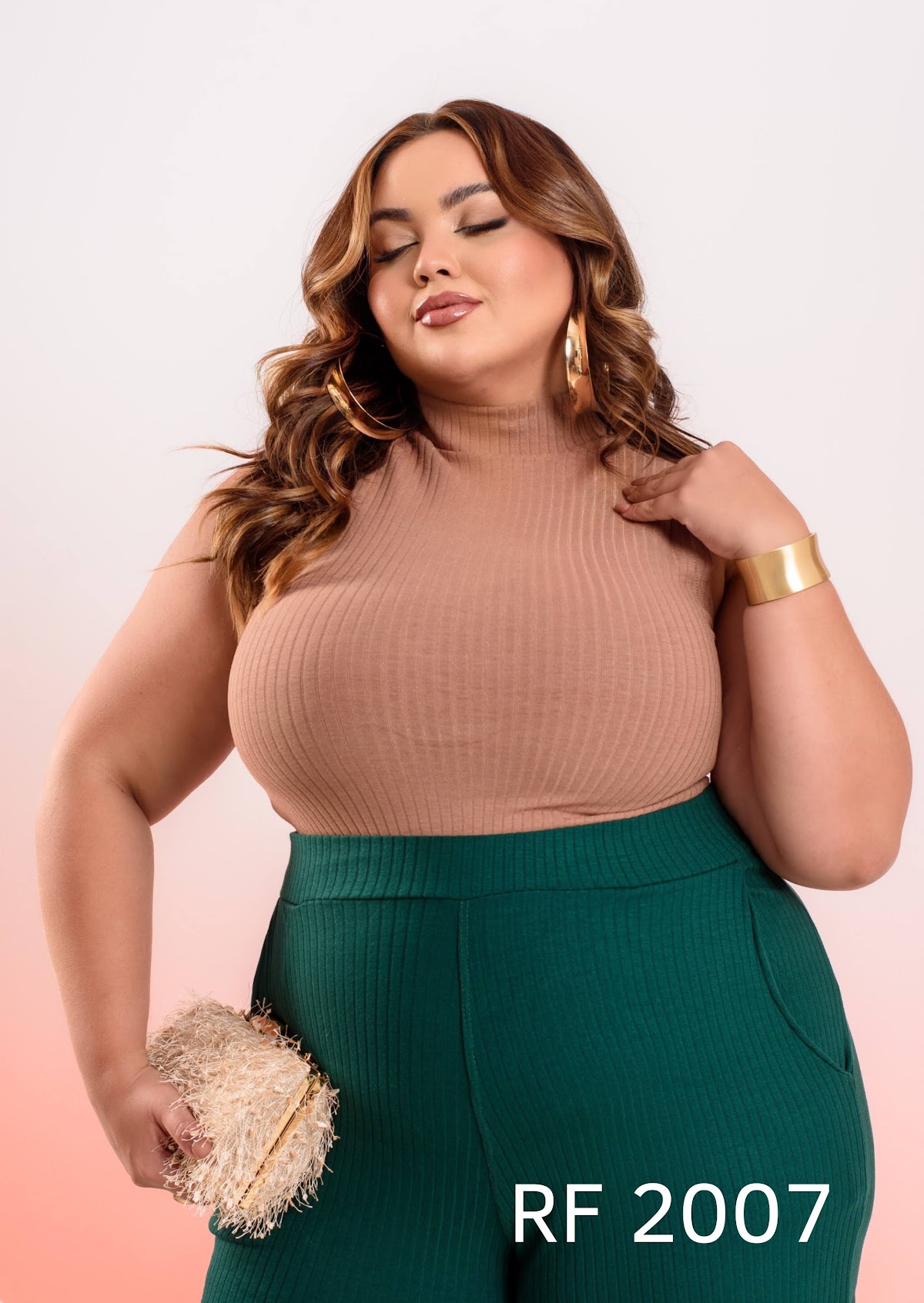Blusa canelada Plus Size — RF 2007