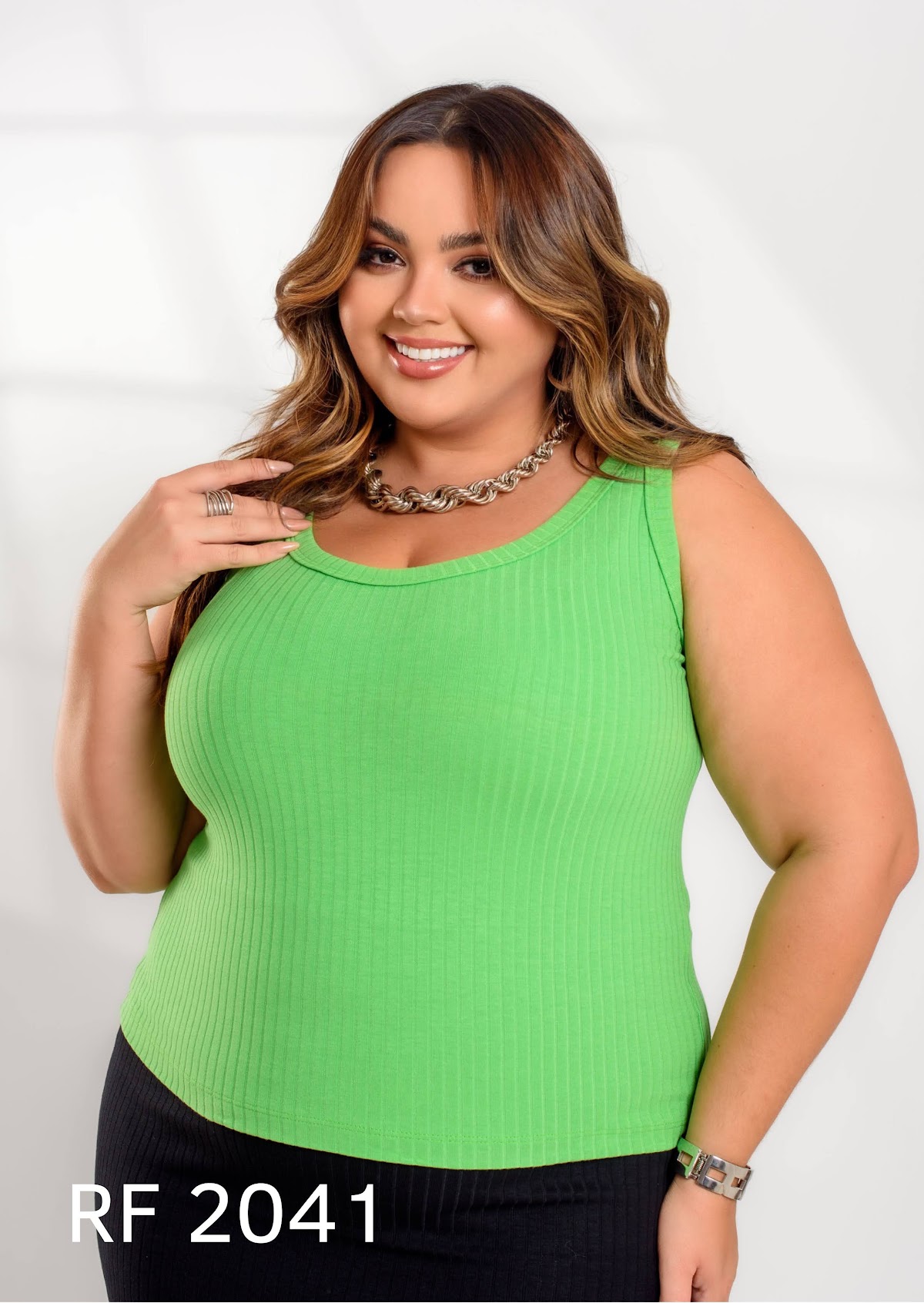 Blusa canelada Plus Size — RF 2041