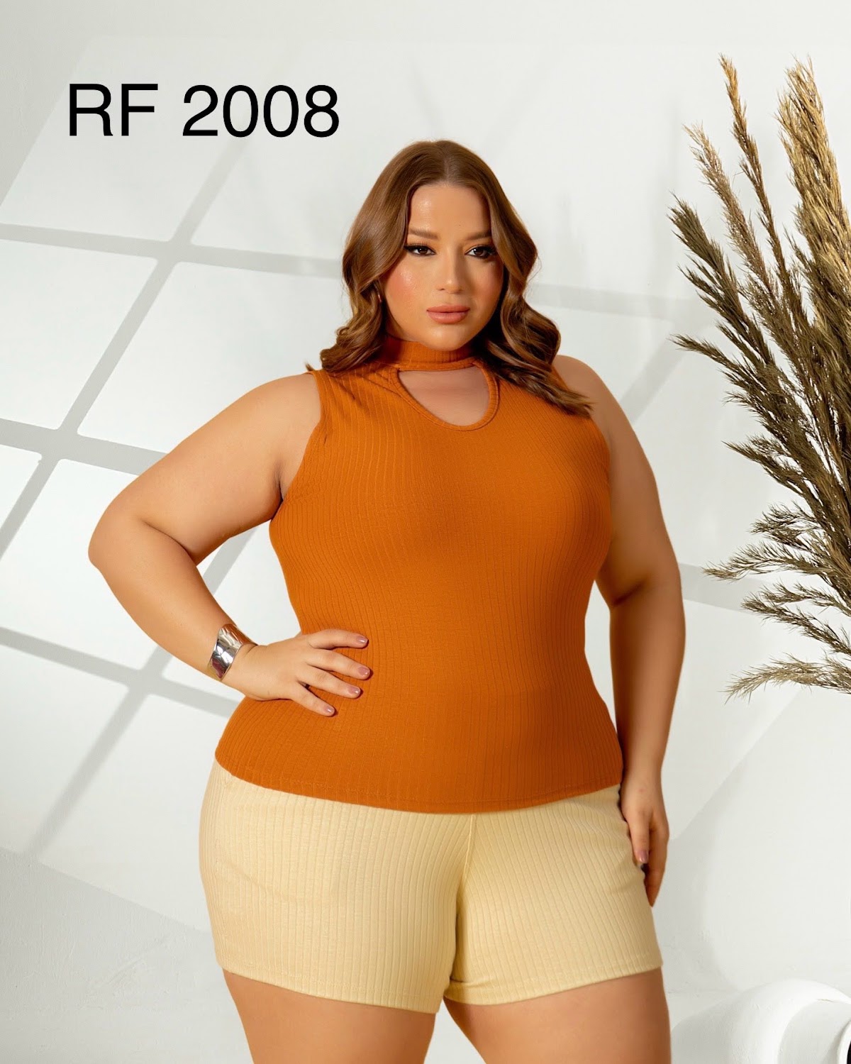 Blusa canelada Plus Size — RF 2008