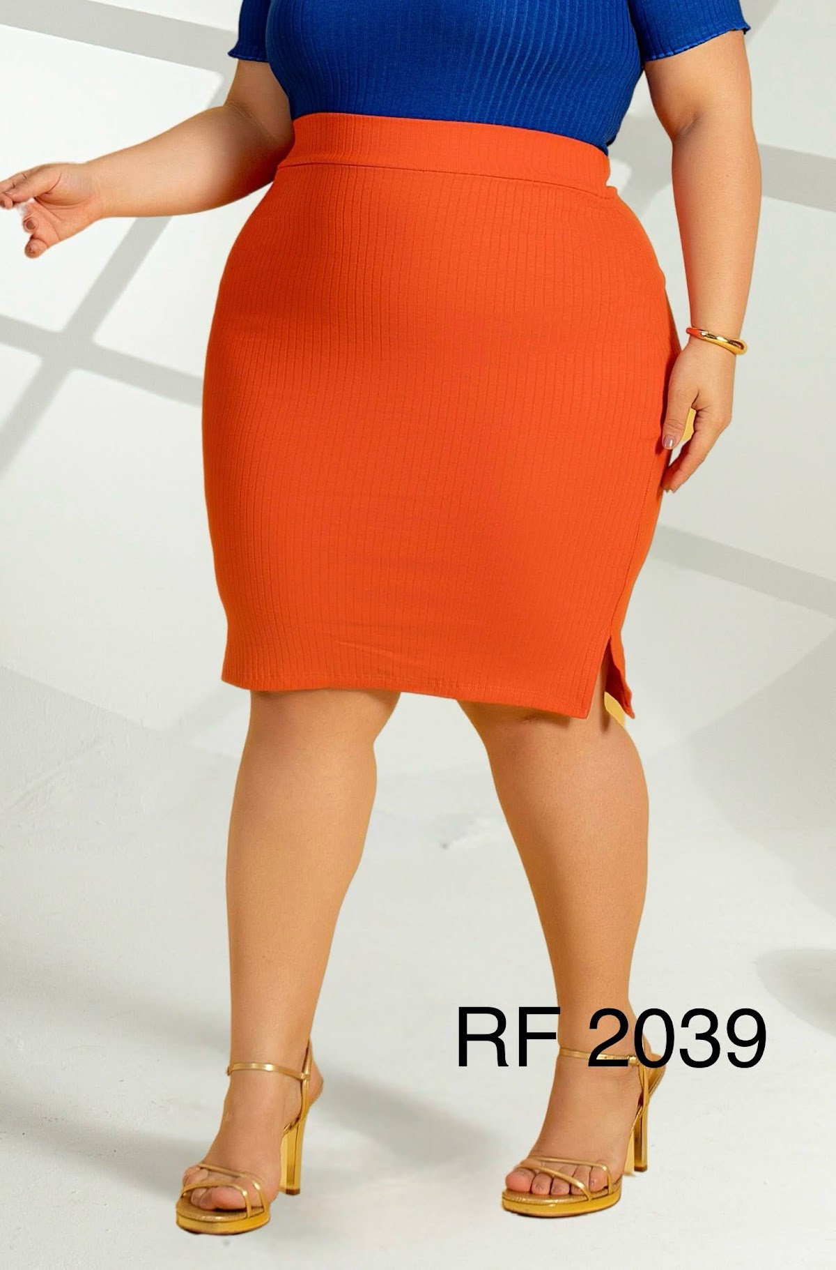 Saia canelada Plus Size — RF 2039