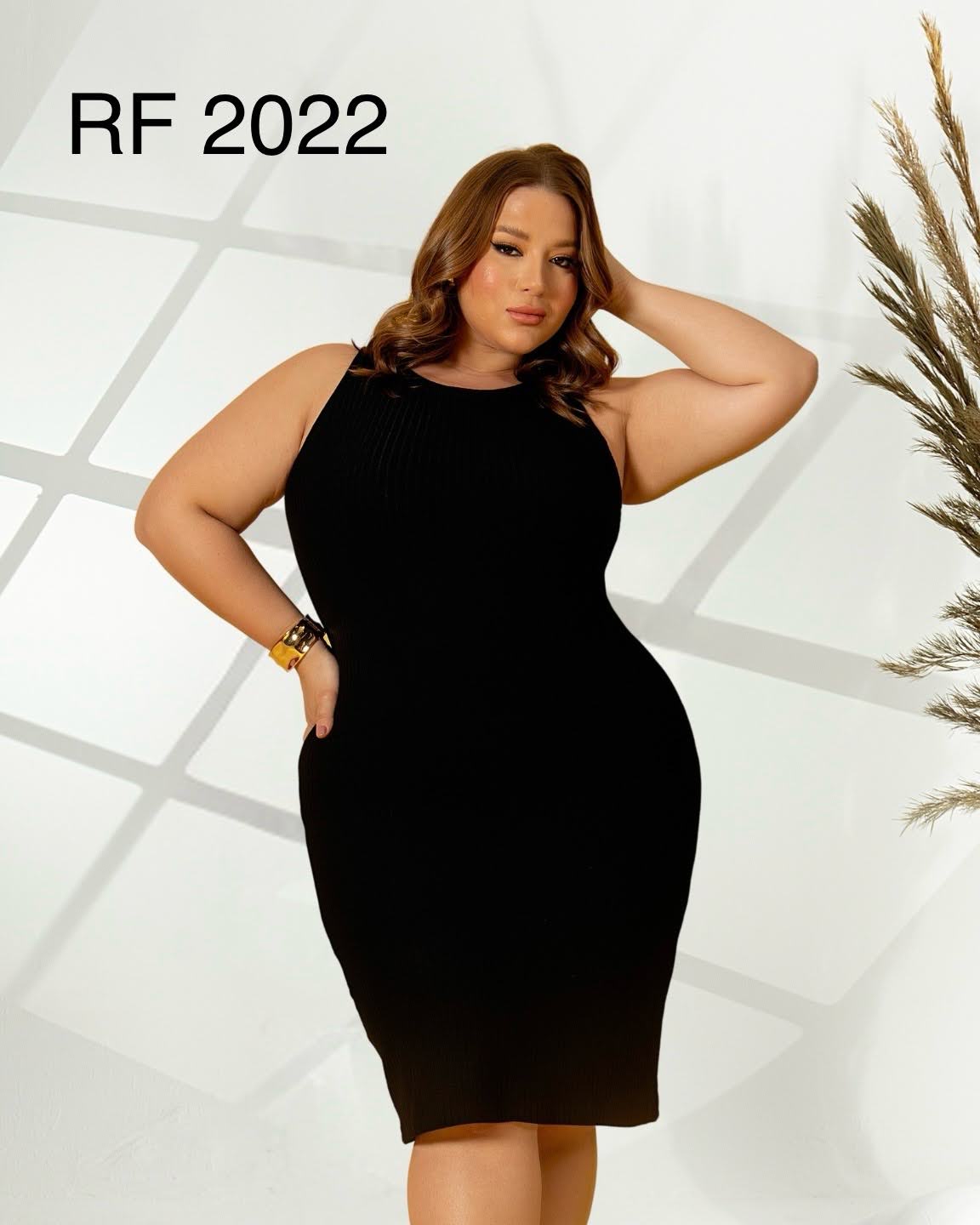Vestido canelado Plus Size — RF 2022