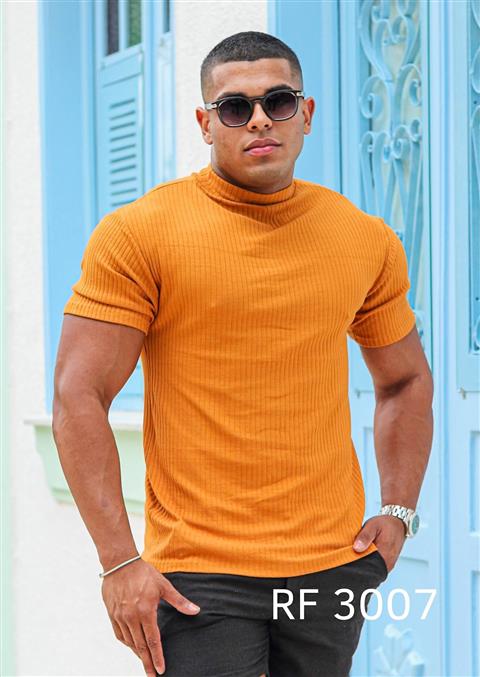 Camiseta canelada masculina — RF 3007