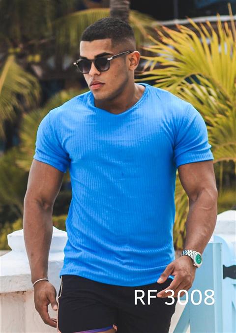 Camiseta canelada masculina — RF 3008
