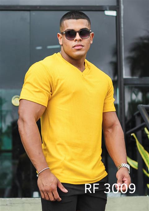 Camiseta canelada masculina — RF 3009