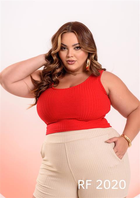 Cropped canelado Plus Size — RF 2020