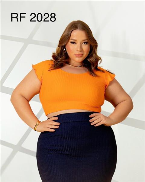 Cropped canelado Plus Size — RF 2028