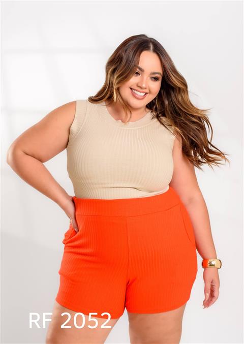 Cropped canelado Plus Size — RF 2052