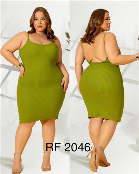 Vestido canelado Plus Size — RF 2046
